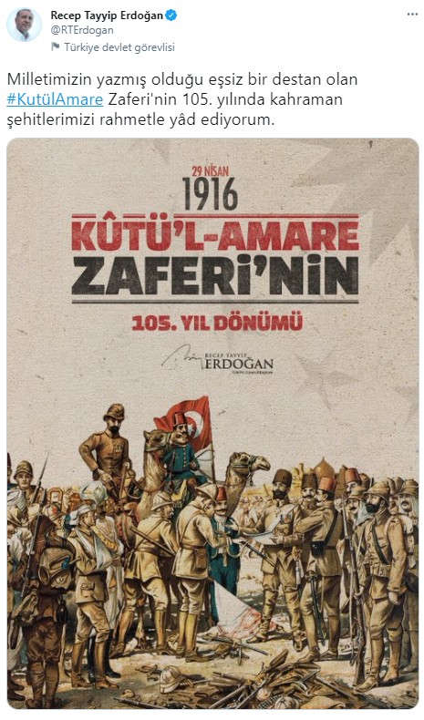 Başkan Erdoğan'dan Kut'ül Amare mesajı!